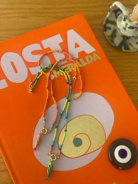 Orange 'Fish' Necklace