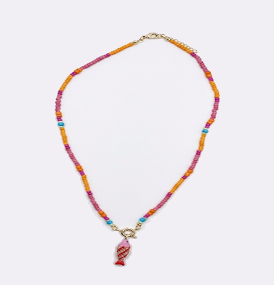 Orange 'Fish' Necklace