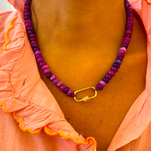 Fuschia Pink Stone Necklace