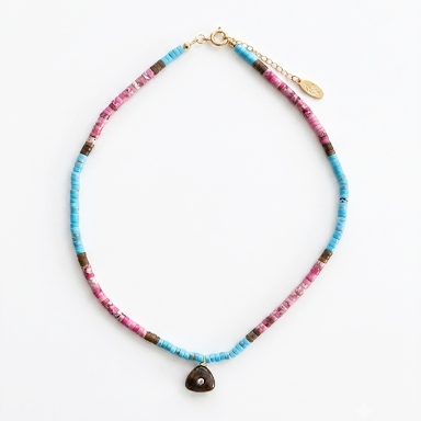 Turquoise Fuschia 'Charm' Necklace
