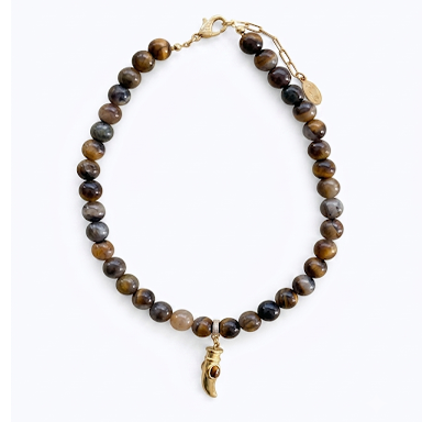 Tiger stone 'Tooth' Necklace