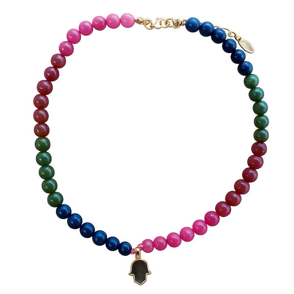 Dark Stones 'Hamsa' Necklace