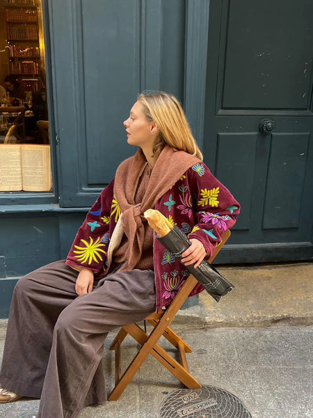 Tiger Jacket: Burgundy