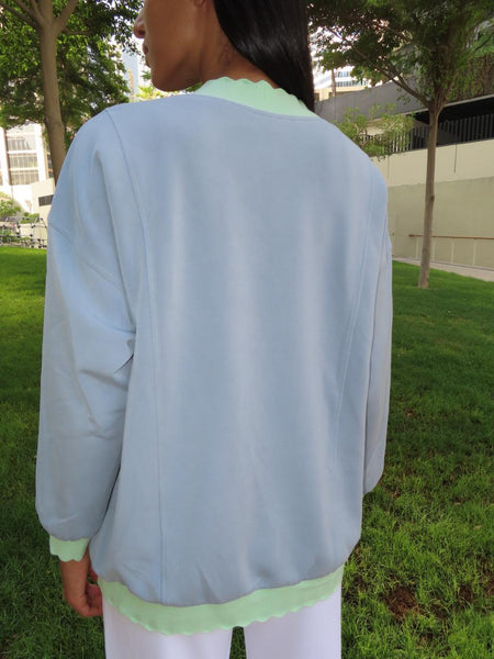 EOS Kool Cardigan: Baby blue / Pastel Green