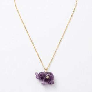 ‘Elephant’ Stone Necklace on Chain