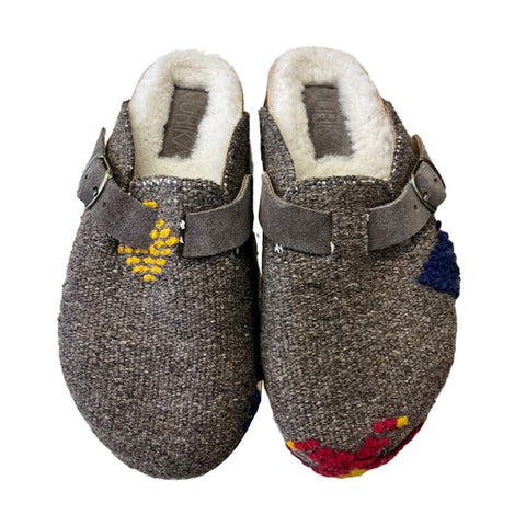 Clog 37 Grey with Fur