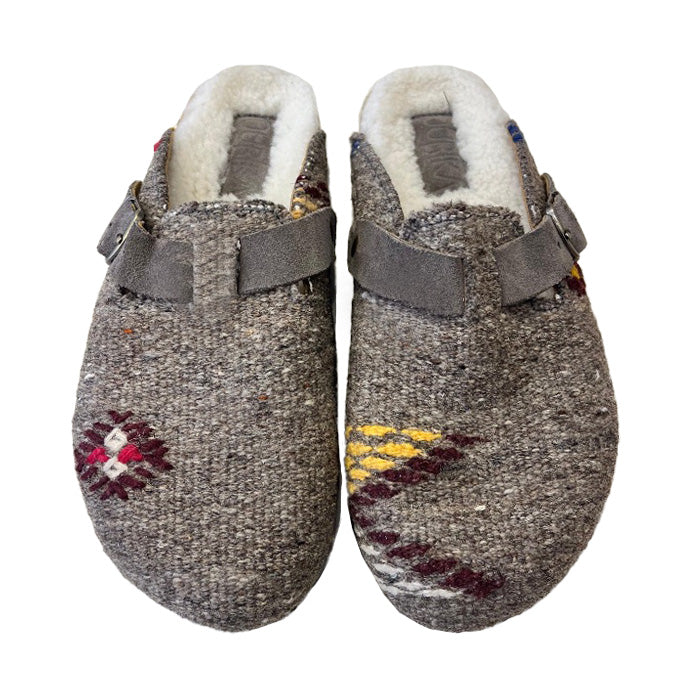 Clog 38 Grey with Fur