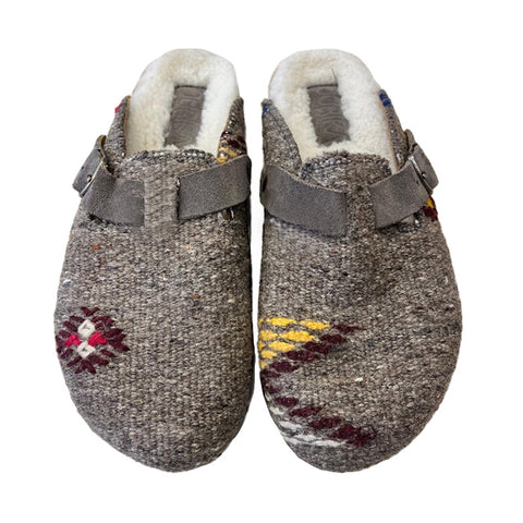Clog 38 Grey with Fur