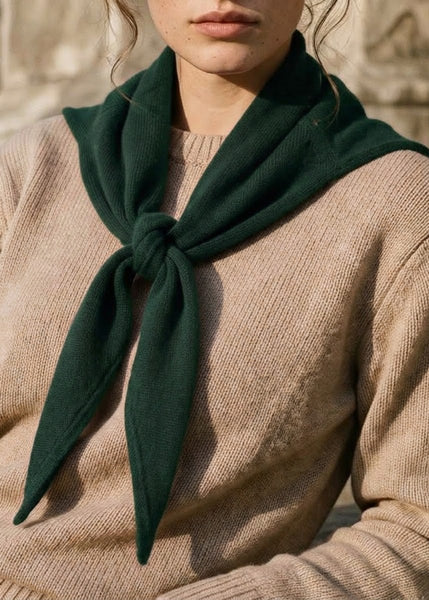 Triangular Wool Scarf: Emerald