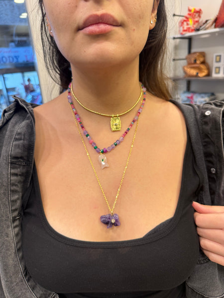 ‘Elephant’ Stone Necklace on Chain