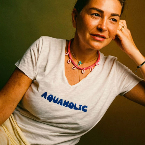 T-SHIRT 'Aquaholic' White