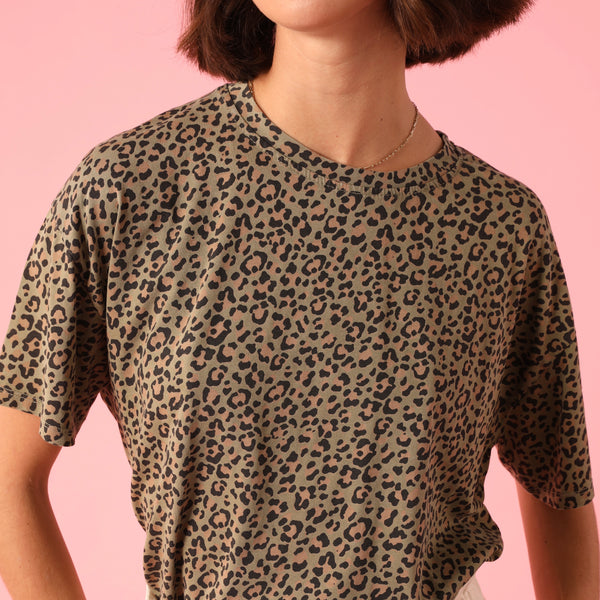 T-Shirt Animal Print Kaki