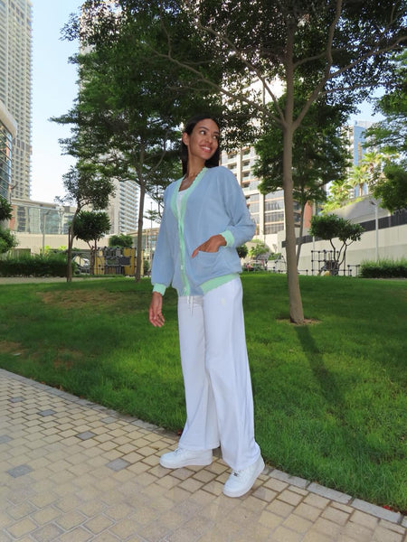 EOS Kool Cardigan: Baby blue / Pastel Green