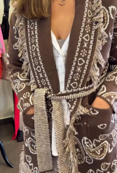 Paisley Cardigan Grey