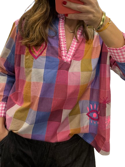 Patchwork Shirt: 👁️ & 💘