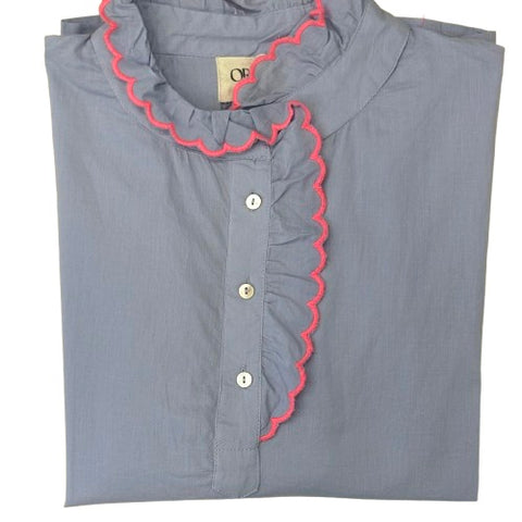Cotton Shirt Blue: Palms 🌴