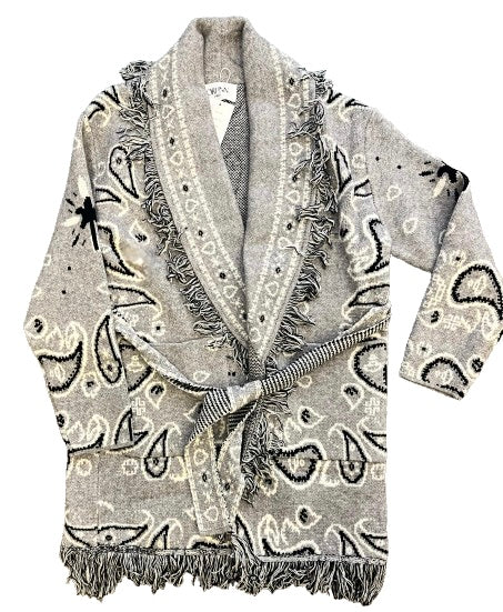 Paisley Cardigan Grey