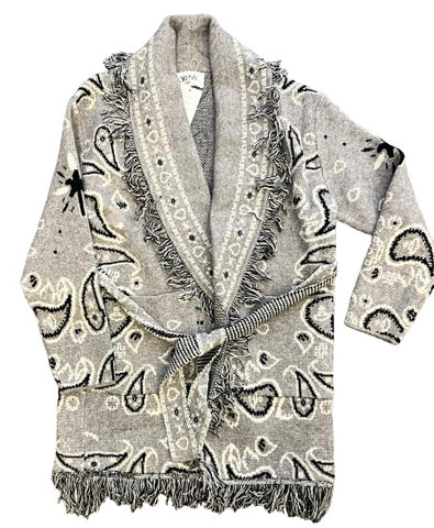 Paisley Cardigan Grey
