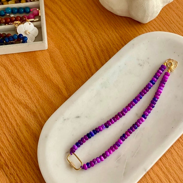 Fuschia Pink Stone Necklace