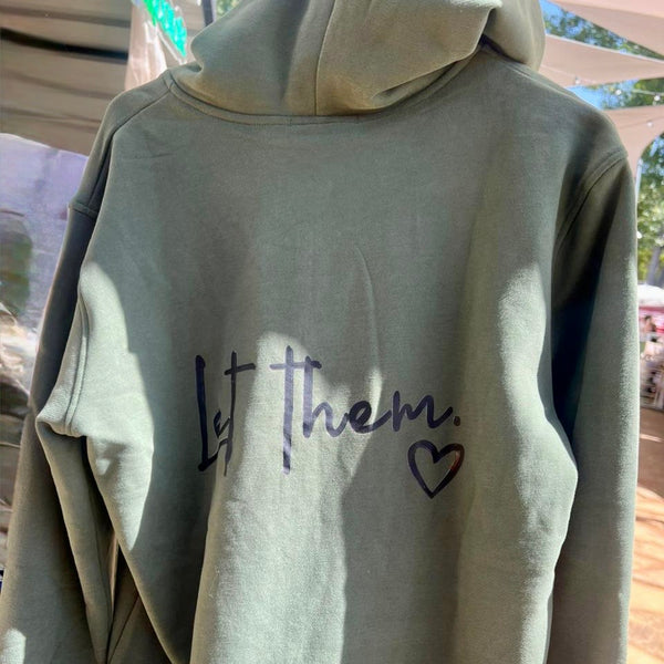 ZIP-UP HOODIE 'Let Them’ Kaki