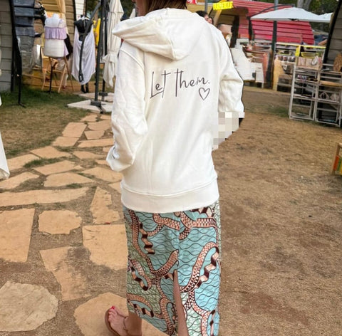 ZIP-UP HOODIE 'Let Them’ White