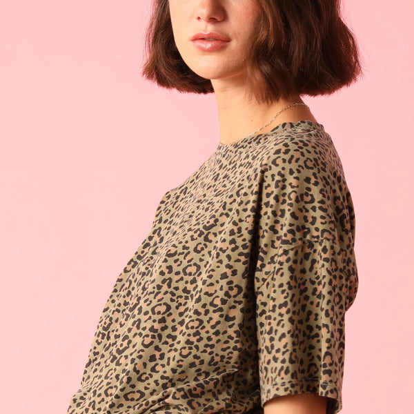 T-Shirt Animal Print Kaki