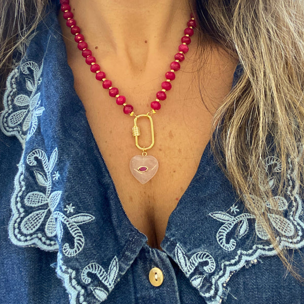 Red Stones ‘Heart’ Necklace