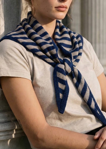 Triangular Wool Scarf: Striped