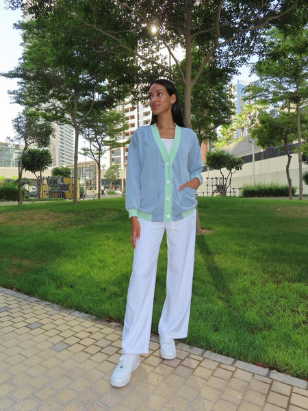 EOS Kool Cardigan: Baby blue / Pastel Green