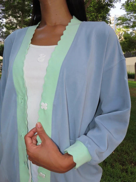 EOS Kool Cardigan: Baby blue / Pastel Green