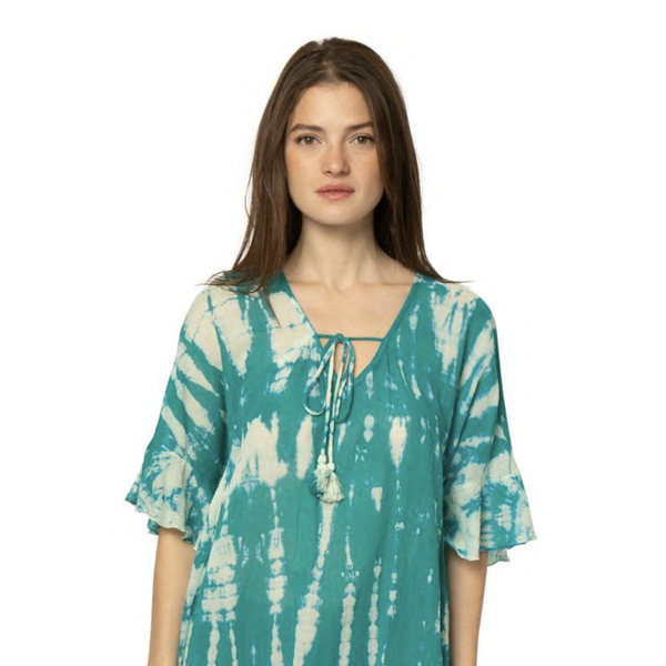 Elsa Dress TieDye Green/Turquoise