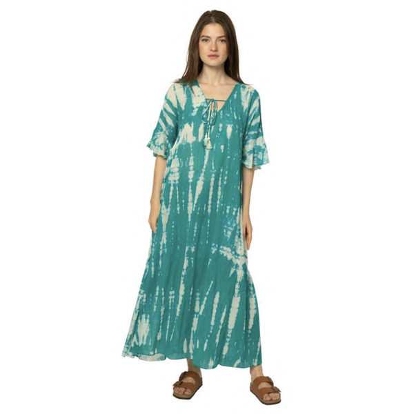 Elsa Dress TieDye Green/Turquoise