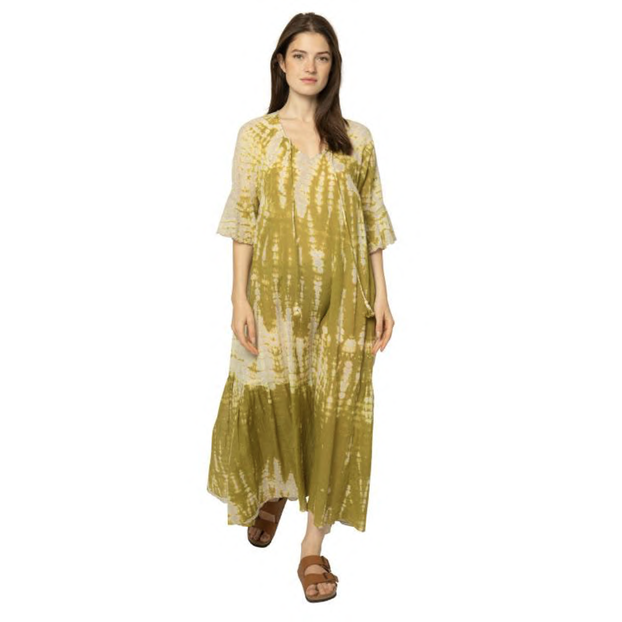 Elsa Dress TieDye Kaki/Beige