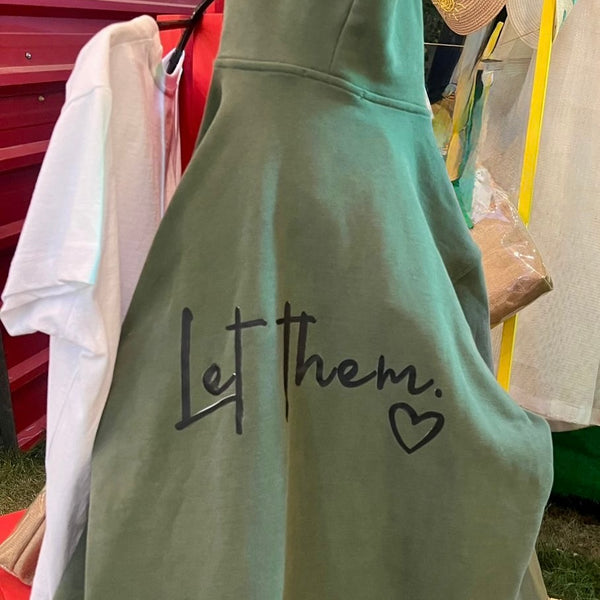 ZIP-UP HOODIE 'Let Them’ Kaki