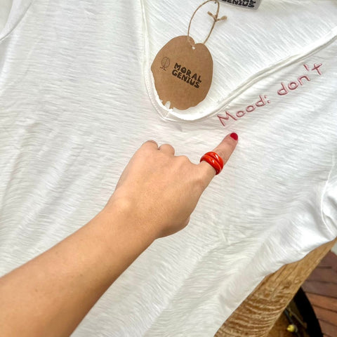 T-SHIRT 'Mood: Don’t' white