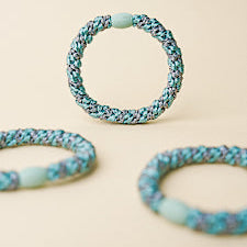 KKNEKKI Teal Steel Grey Glitter Stripe