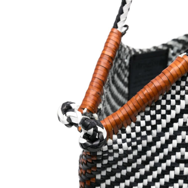 Dragon Diffusion Minga Tote: White, Black, Tan