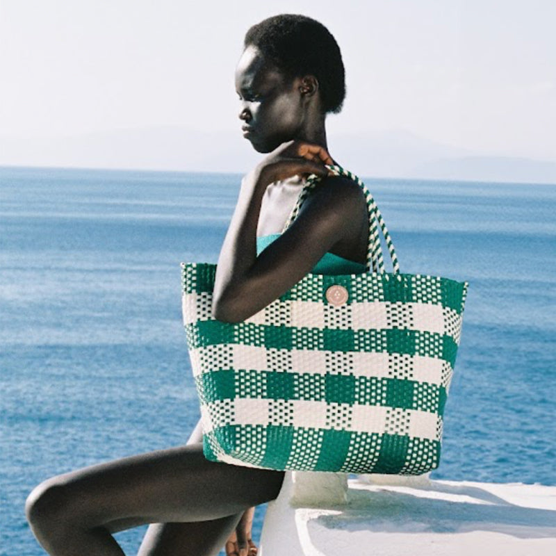 Woven Tote Bag Green