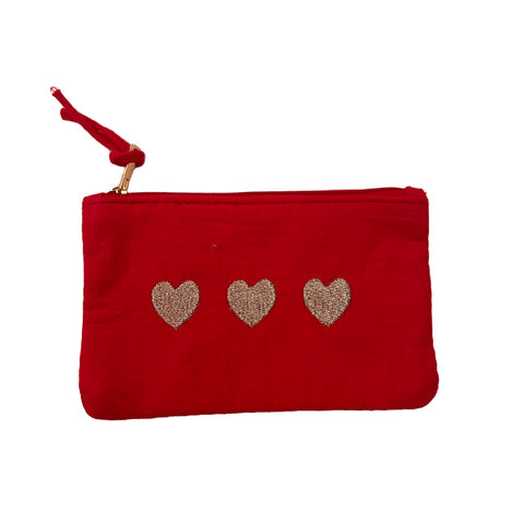 Pouch 'Hearts' Red